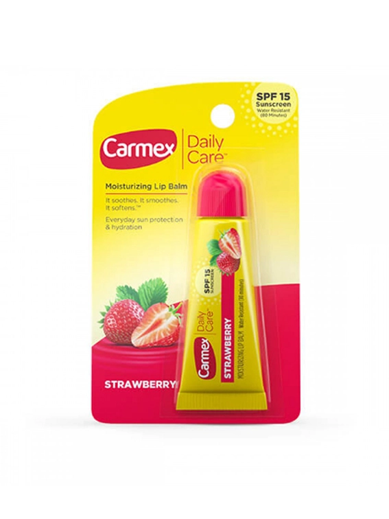 Захисний бальзам для губ в тубі Carmex strawberry Tube Полуниця, 10 г