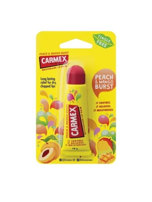 Захисний бальзам для губ в тубі Carmex Peach & mango Tube Персик Манго, 10 г