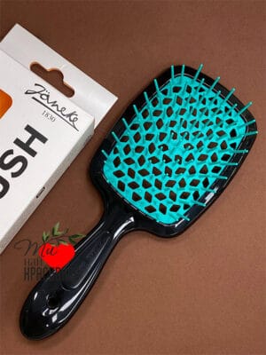 Щітка для волосся «чорна з бірюзовим Janeke Superbrush The Original, Italy