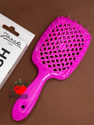 Щітка-грібінець для волосся неоново-рожева Janeke Superbrush The Original, Italy