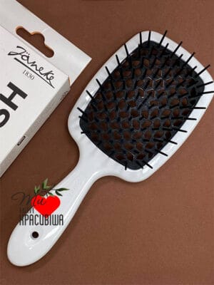Щітка-грібінець для волосся «біла з чорним» Janeke Superbrush The Original White & Black, Italy