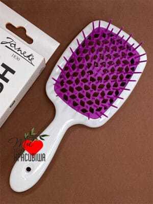 Щітка-грібінець для волосся «Біла з фукцією» Janeke Superbrush The Original, Italy