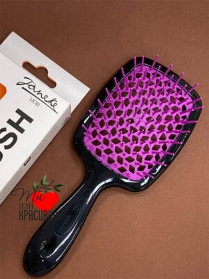 Щітка-грібінець для волосся «чорна з фіолетовим» Janeke Superbrush The Original, Italy