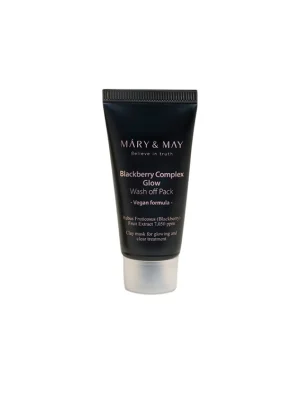 Антиоксидантна глиняна маска з ожиною mary&may blackberry complex glow wash off pack, 30г