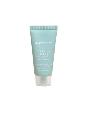 Глиняна маска для чутливої шкіри mary&may cica tea tree soothing wash off pack, 30г