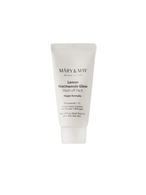 Глиняна маска для сяйва шкіри mary&may lemon niacinamide glow wash off pack, 30г