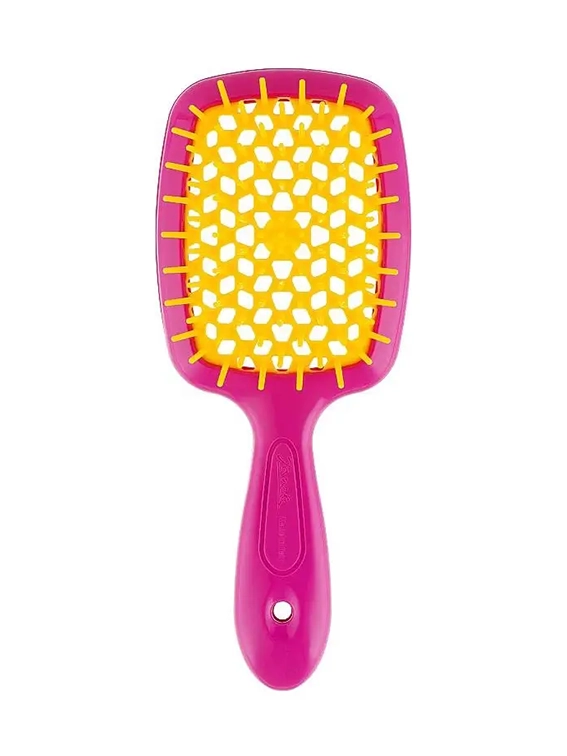 Щітка з особливою масажною базою рожево-жовта JANEKE SuperBrush PINK YELLOW, шт