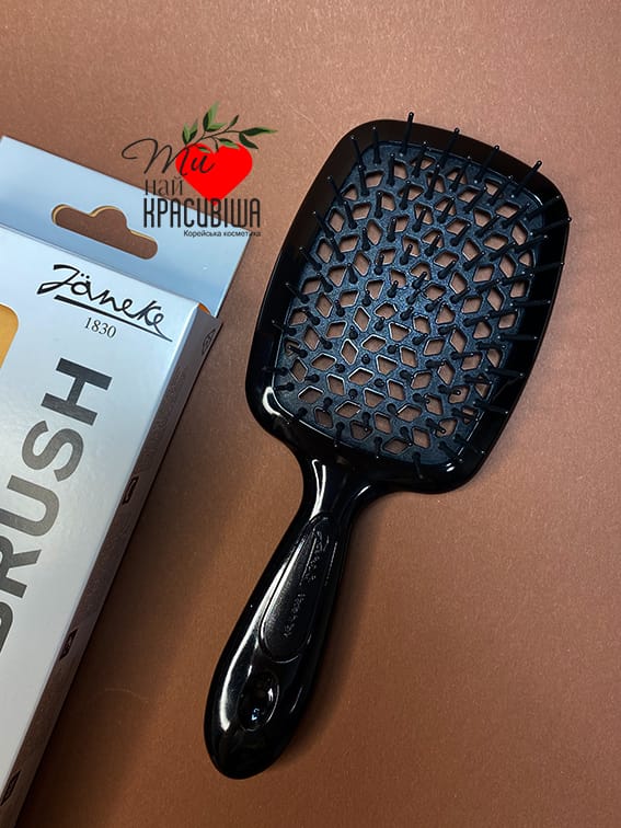 Щітка з особливою масажною базою чорна JANEKE SuperBrush Black, шт