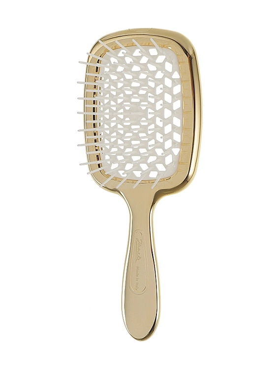 Щітка-грібінець для волосся «золото з білим» Janeke Superbrush The Original, Italy