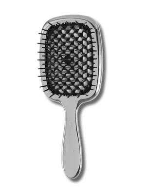 Щітка-грібінець для волосся «срібло з чорним» Janeke Superbrush The Original, Italy