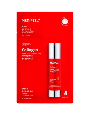 Двоетапний набір Medi-Peel Red Lacto Collagen 3000 Shot Serum 2 Step Mask, 1 шт