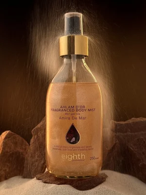 Парфумований шиммер-міст для тіла Eighth AHLAM D’OR Fragranced Body Mist Amira de Mar, 250 мл
