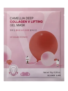 Гідрогелева ліфтинг-маска для контуру обличчя ROUND LAB Camellia Deep Collagen V Lifting Gel Mask, 1 шт