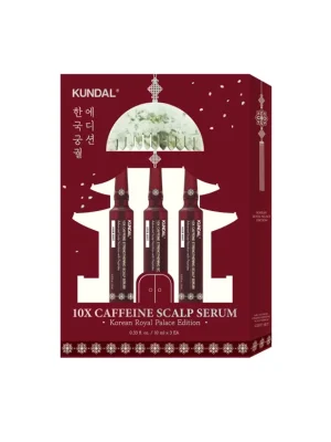 Набір сироваток проти випадіння Kundal 10X Caffeine Strengthening Scalp Serum 10 лм х 3 + Gua Sha