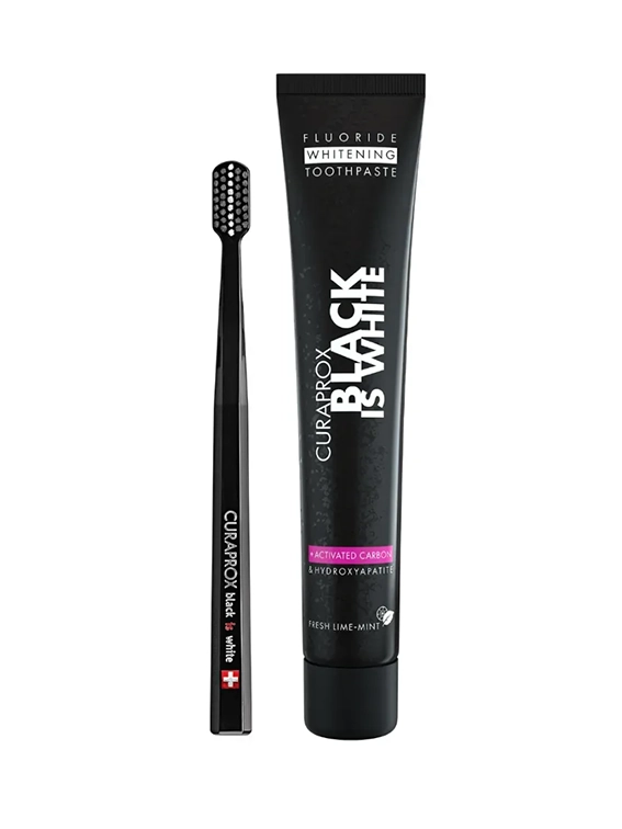 Набір зубна паста та щітка Curaprox Ultra Soft & Black Is White, 2 в 1